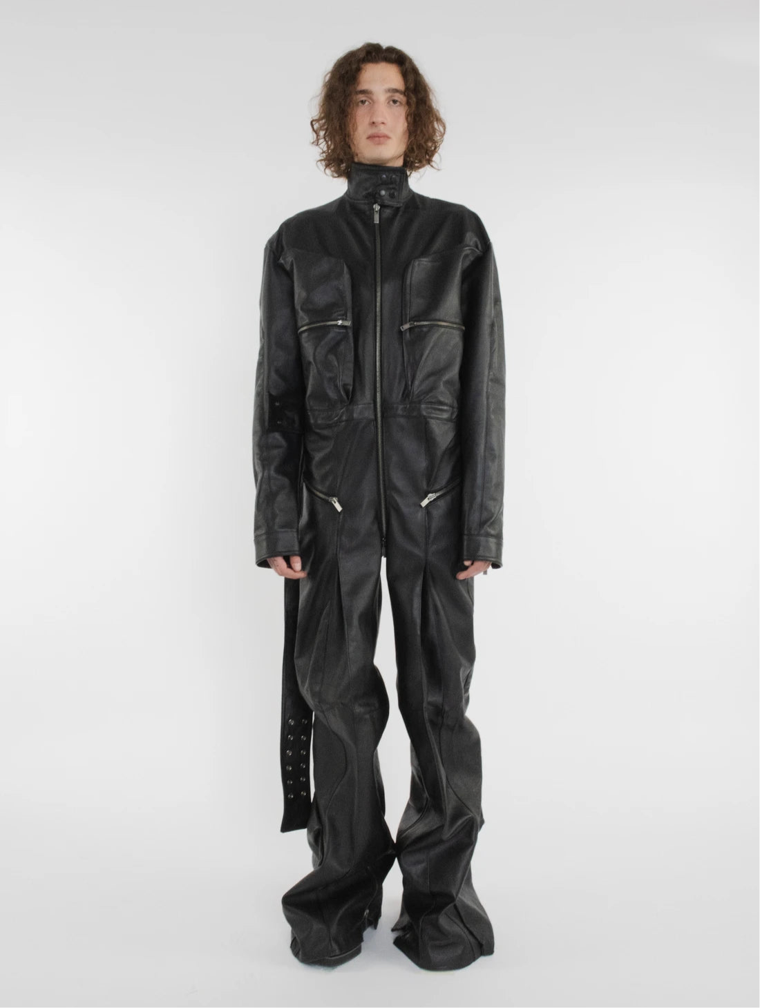 MEN LEATHER JUMPSUIT