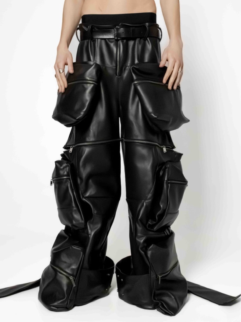 LEATHER POCKET PANTS