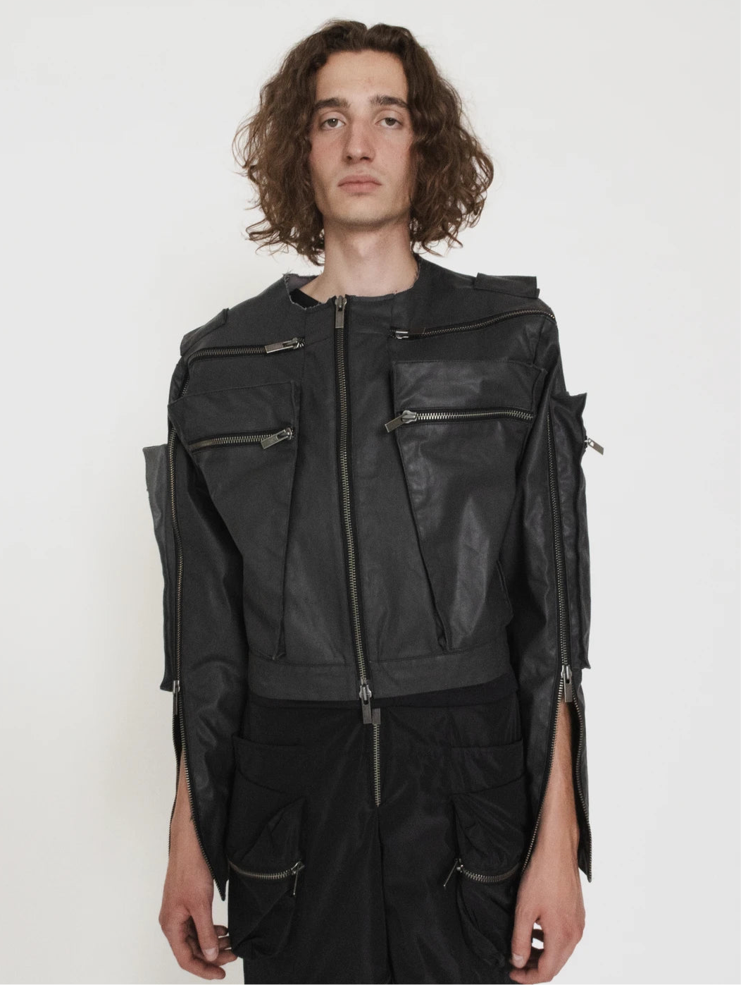 MEN DENIM ZIPPED JACKET
