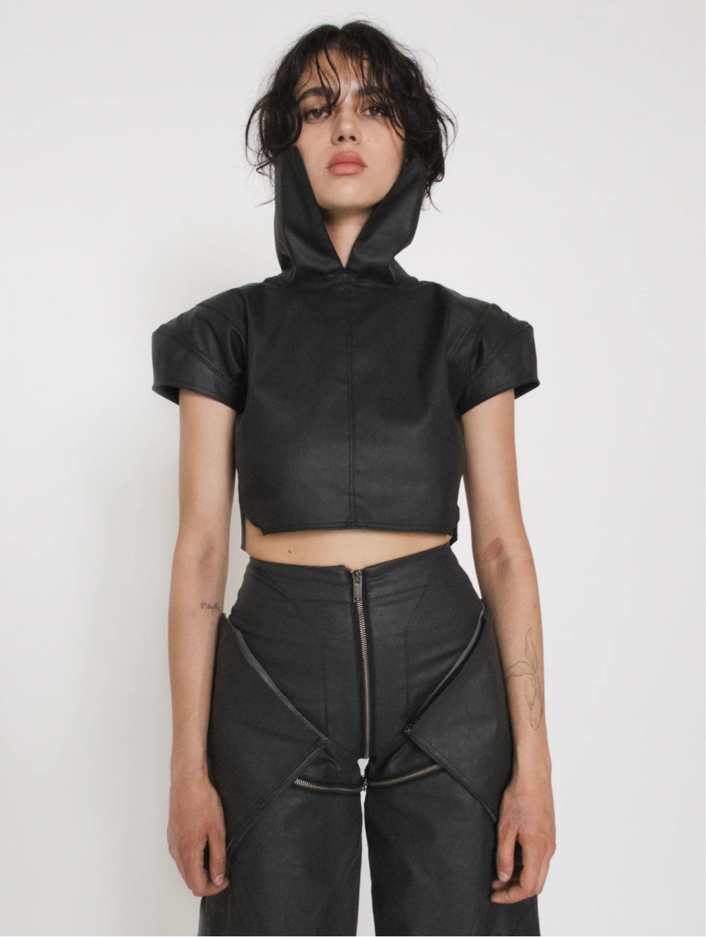 WOMEN DENIM COLLAR TOP