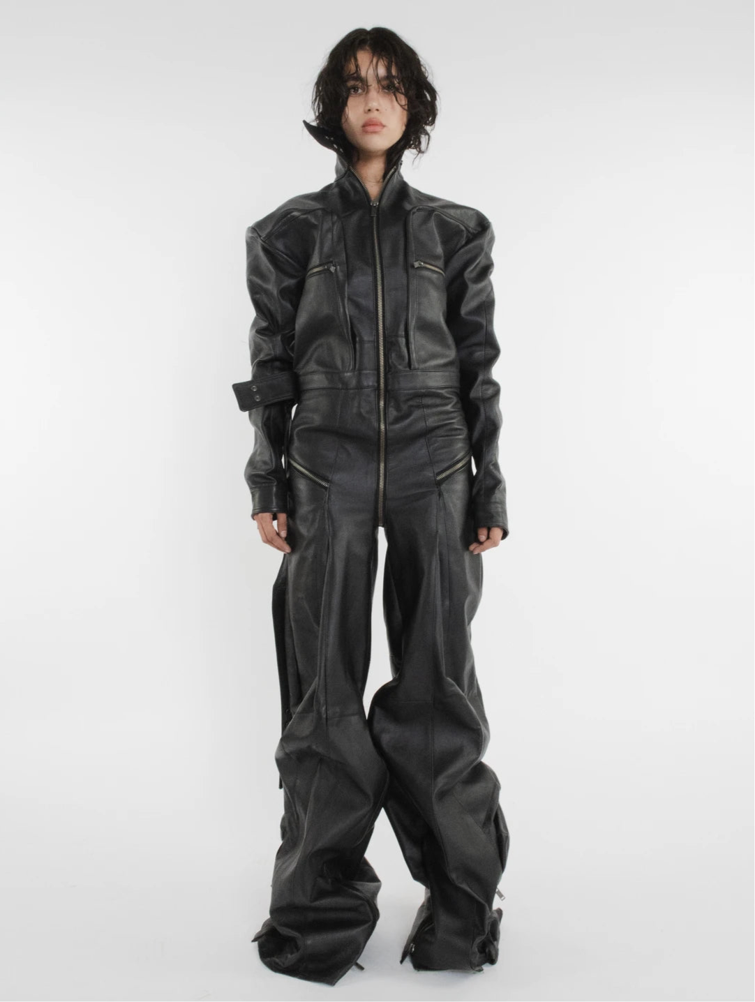 WOMEN LEATHER JUMPSUIT