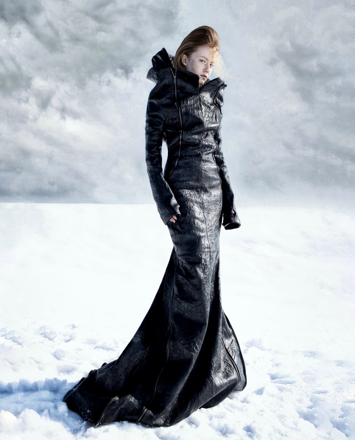 GEKNITTERTES ZIEGENLEDERKLEID