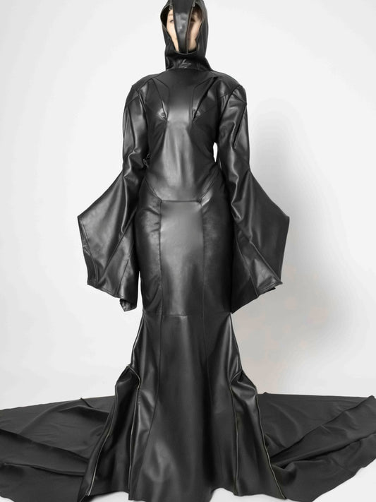 LEATHER FACE MASK DRESS
