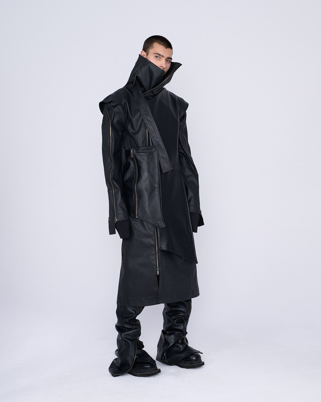 MEN DENIM LAYERED COAT