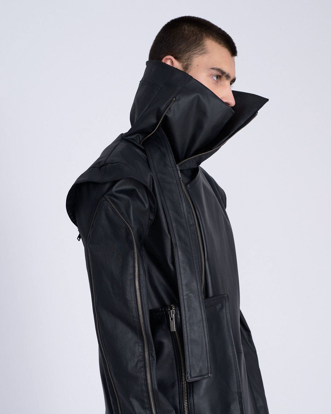 MEN DENIM LAYERED COAT