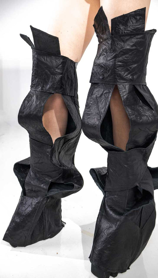 UNISEX LAYERED LEATHER SOCKS