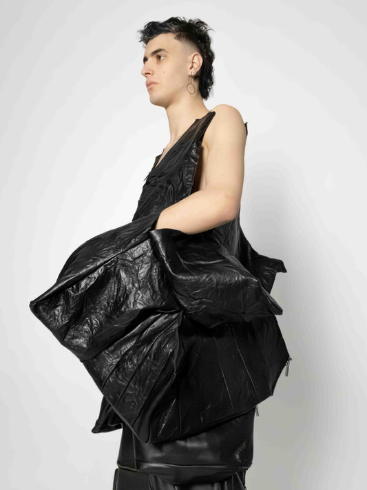 UNISEX CRINCKLED LEATHER VEST
