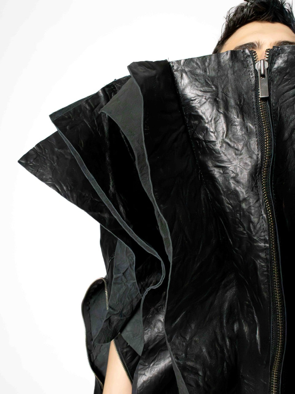 MEN FLARED LEATHER COAT