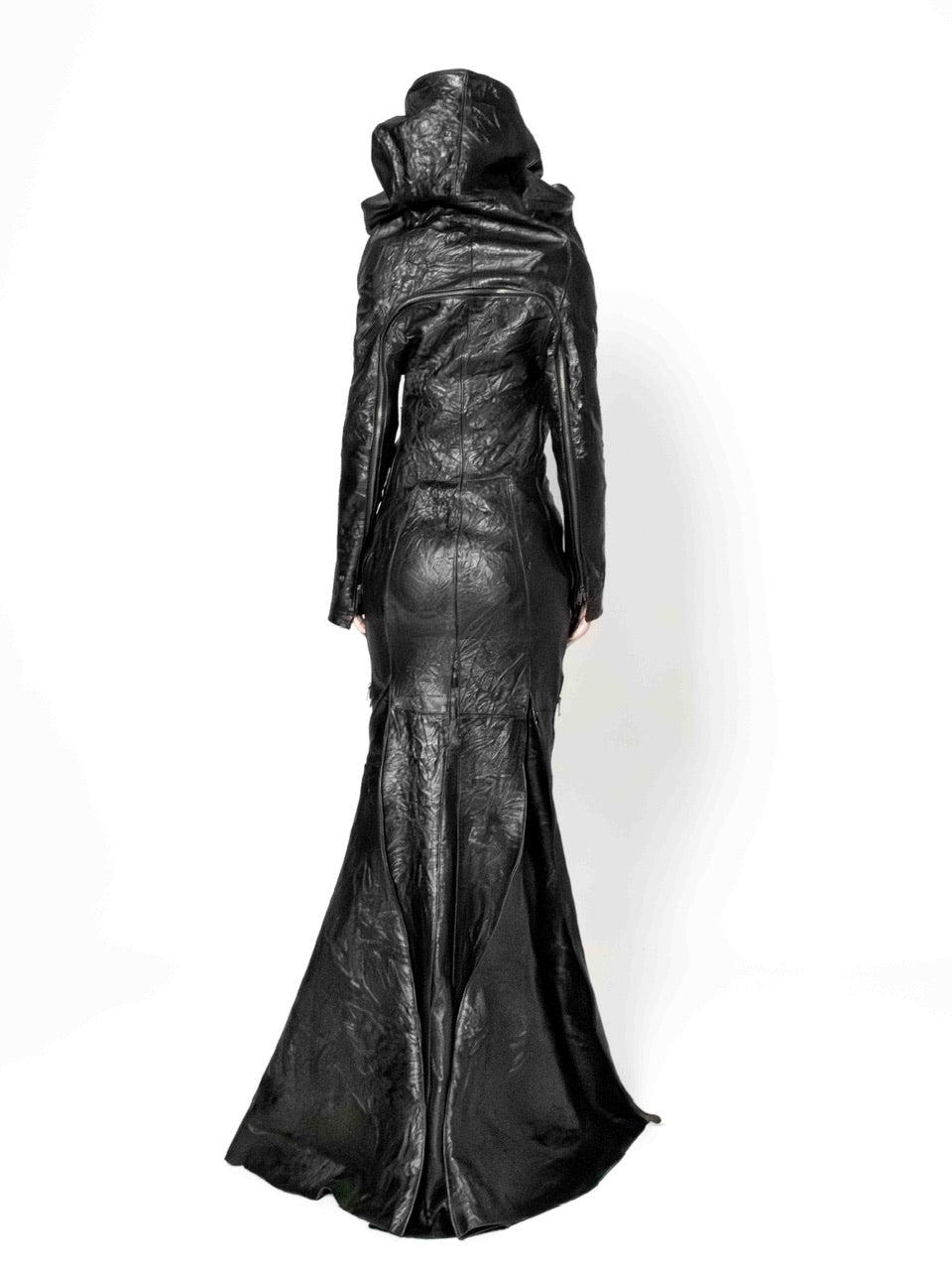 CRINCKLED LEATHER DRESS