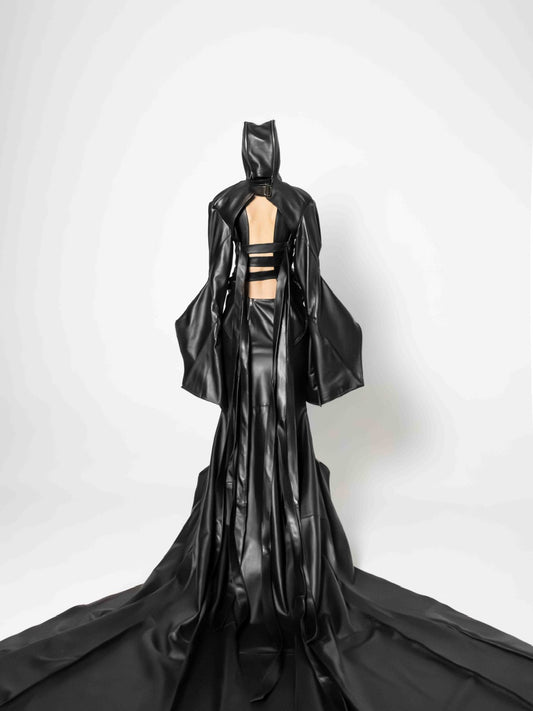 LEATHER FACE MASK DRESS