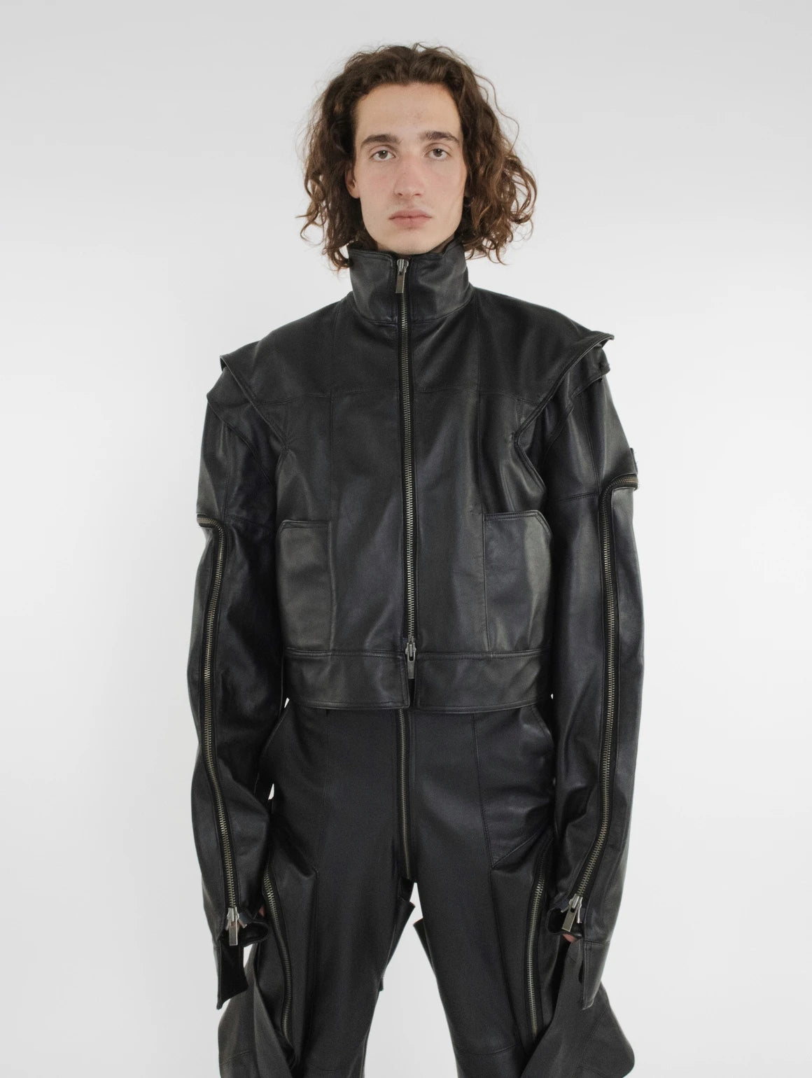 MEN TRIANGLE LEATHER JACKET