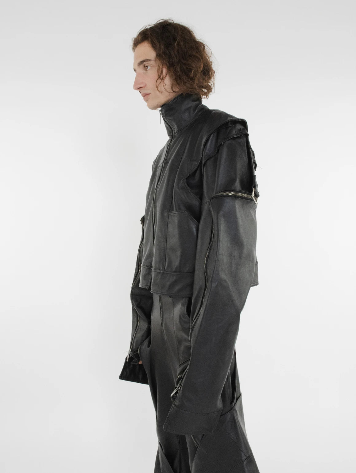 MEN TRIANGLE LEATHER JACKET