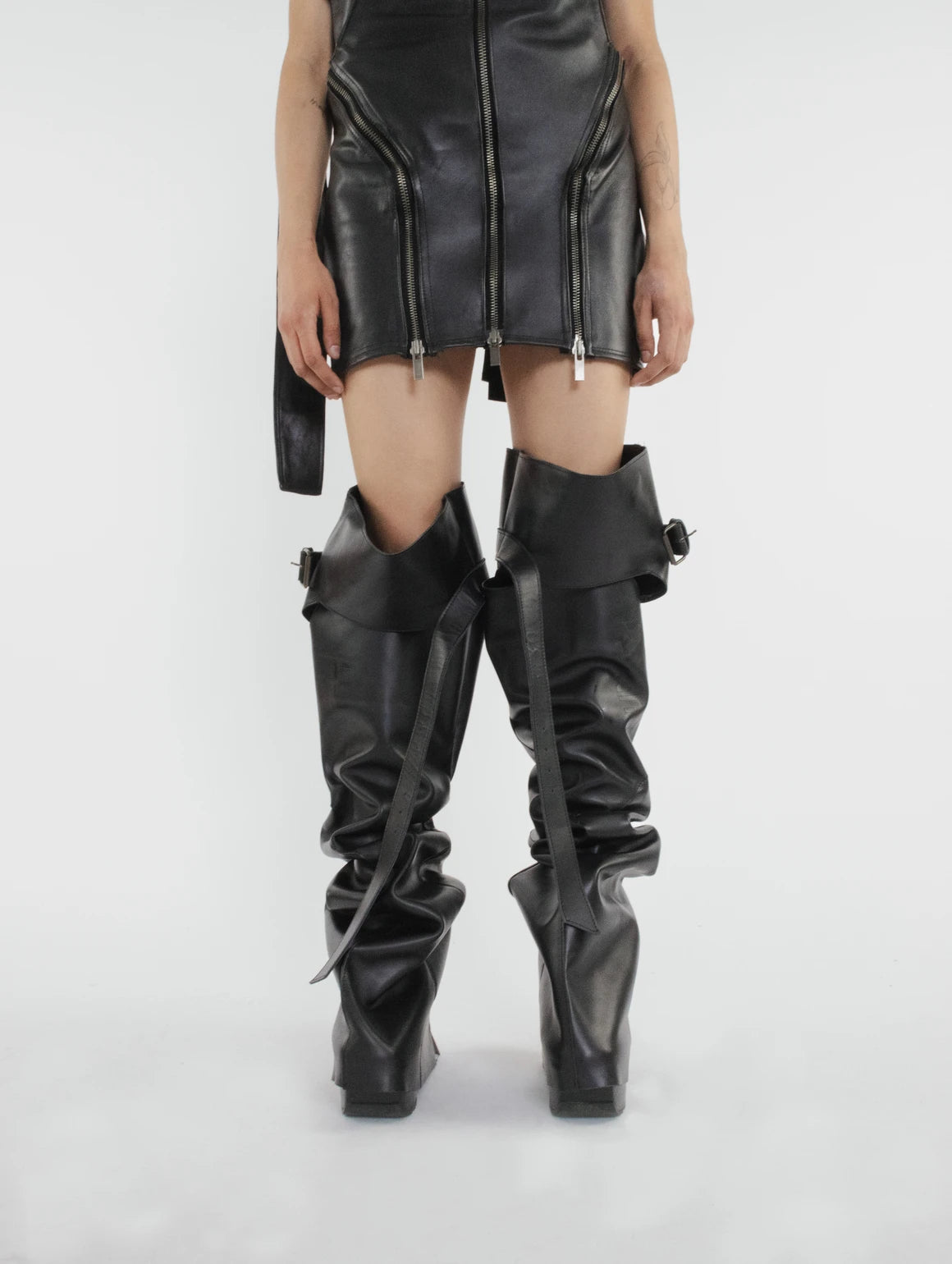 LEATHER SHORT DRESS