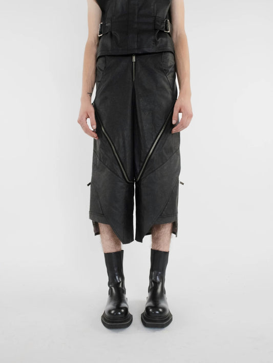 DENIM CROPPED SHORT PANTS