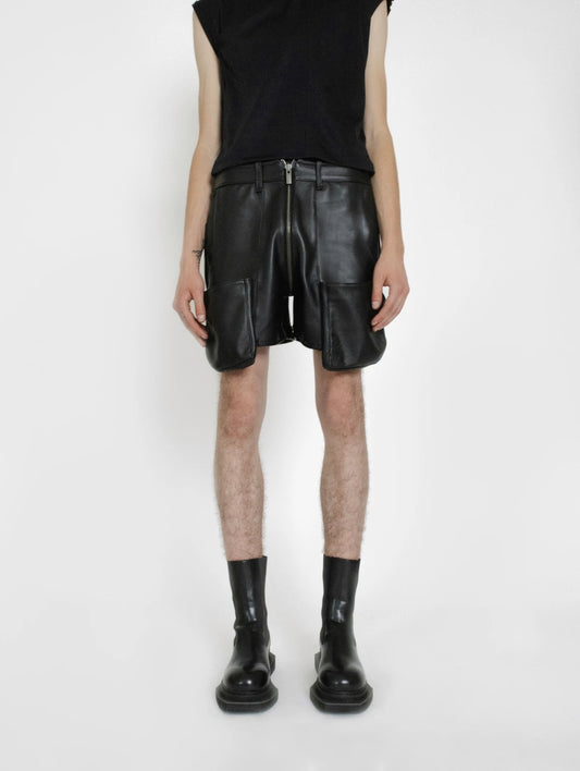 LEATHER POCKET SHORT PANTS