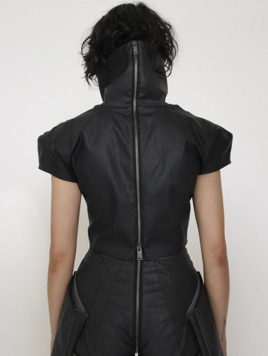 WOMEN DENIM COLLAR TOP