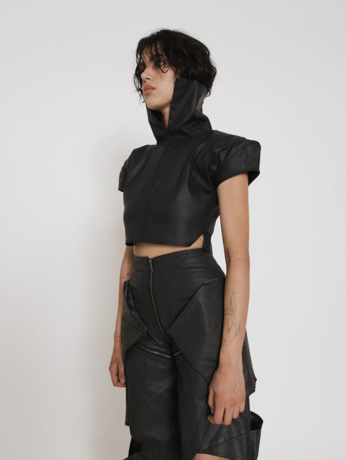WOMEN DENIM COLLAR TOP