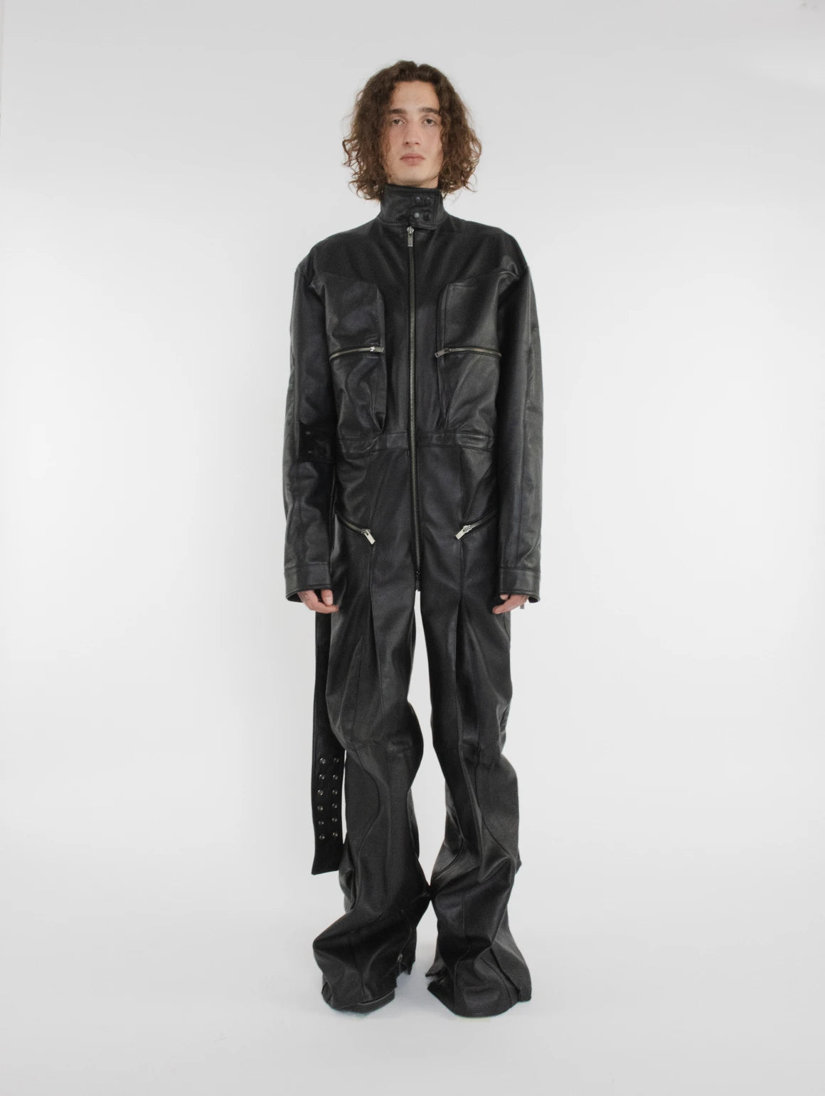 MEN LEATHER JUMPSUIT