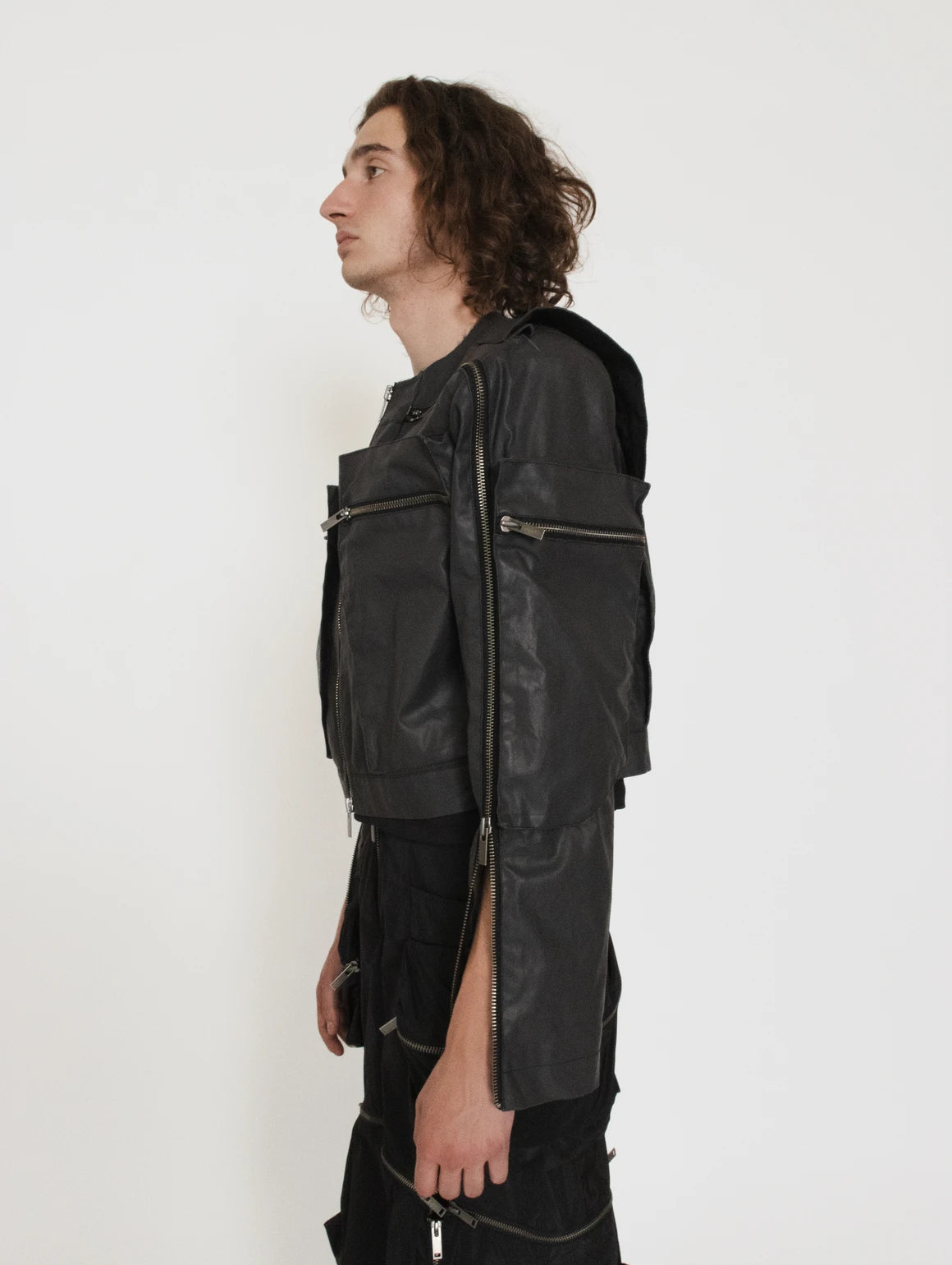 MEN DENIM ZIPPED JACKET