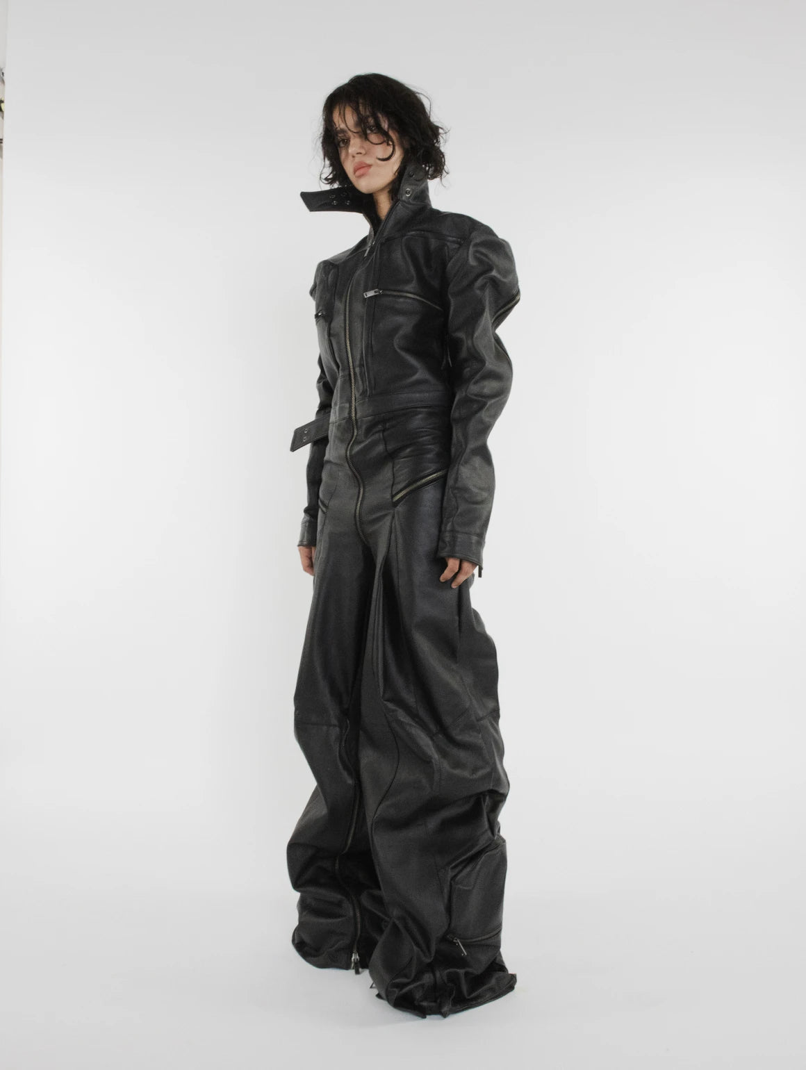 WOMEN LEATHER JUMPSUIT