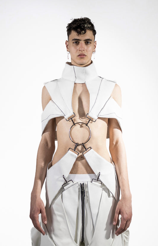 UNISEX WHITE STRAPS TOP