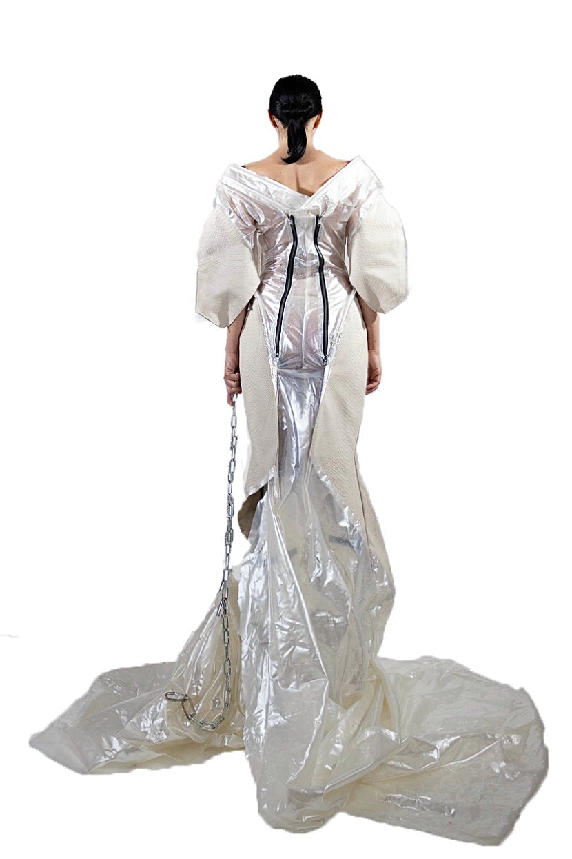 WOMEN TRANSPARENT LATEX DRESS