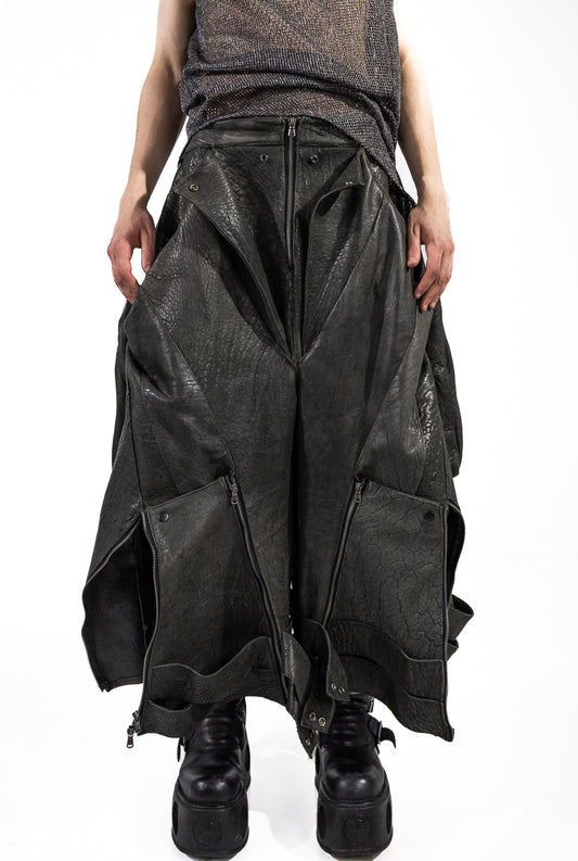 CROCODILE 3/4 LEATHER PANTS