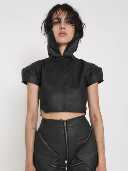 WOMEN DENIM COLLAR TOP