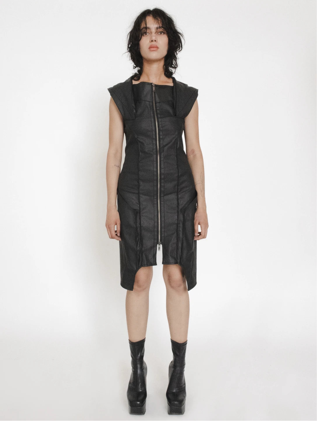DENIM MOON WAXED DENIM DRESS