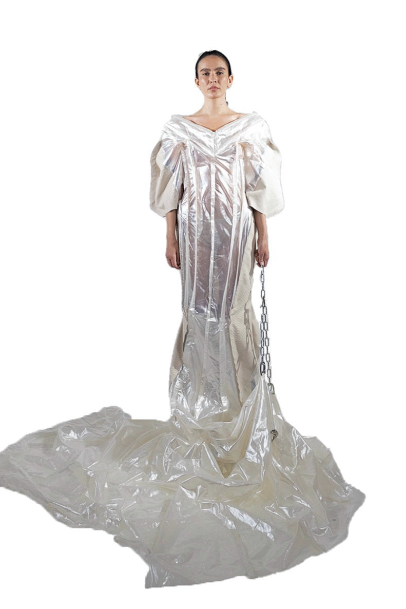 WOMEN TRANSPARENT LATEX DRESS