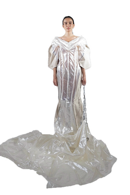 WOMEN TRANSPARENT LATEX DRESS