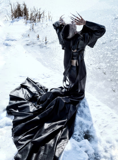 GOAT LEATHER FACE MASK DRESS
