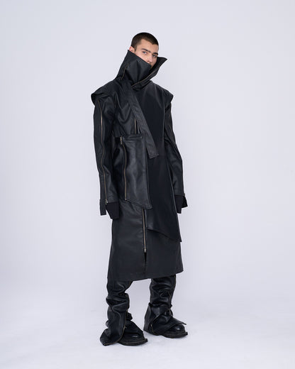 MEN DENIM LAYERED COAT
