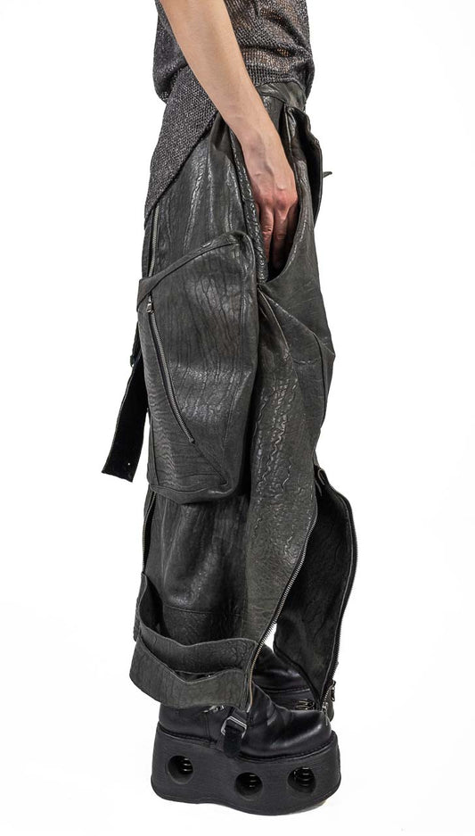 CROCODILE 3/4 LEATHER PANTS