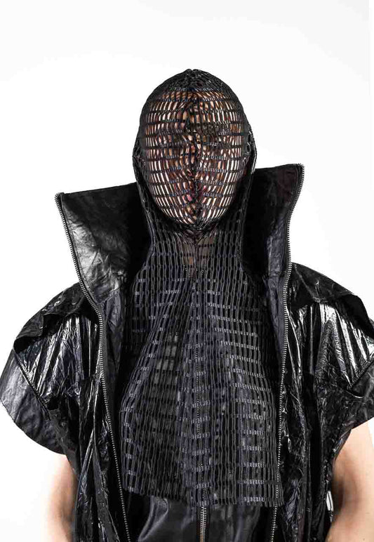STINGRAY DARK LEATHER FACE MASK