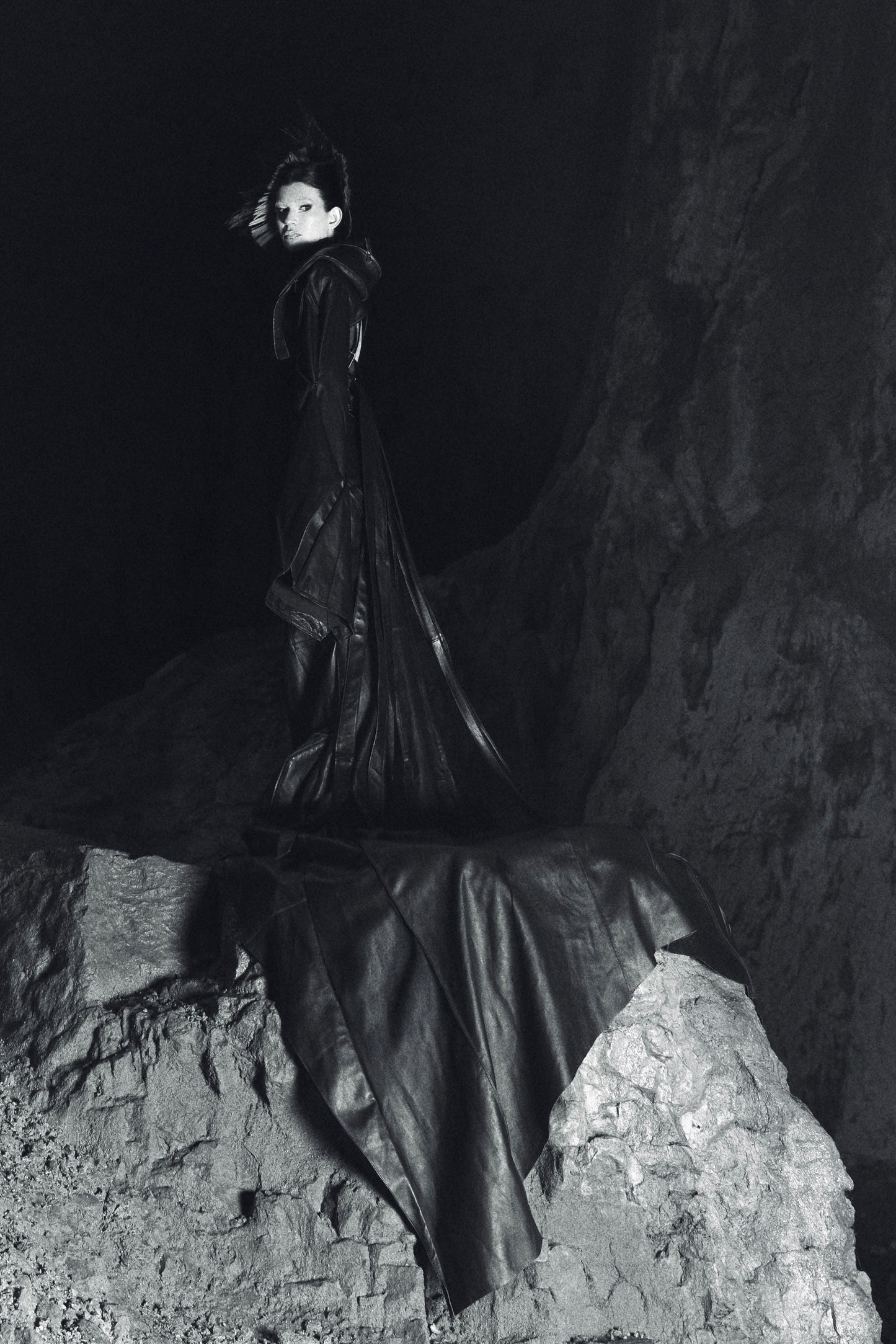 GOAT LEATHER FACE MASK DRESS