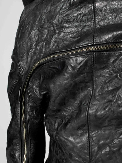 CRINCKLED LEATHER DRESS