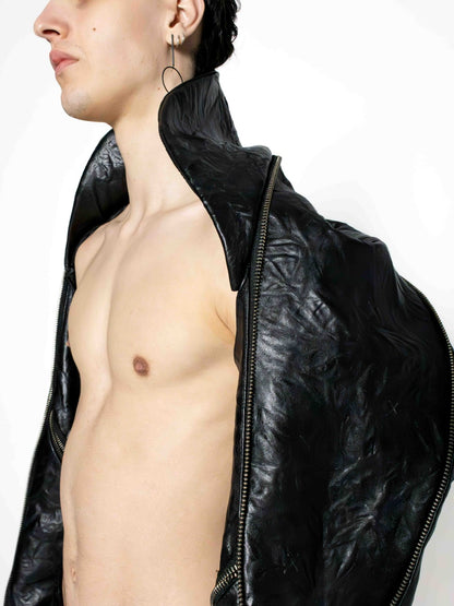 UNISEX CRINCKLED LEATHER SLEEVES