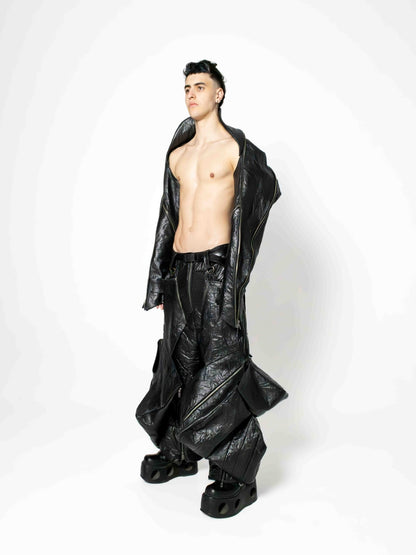 UNISEX CRINCKLED LEATHER SLEEVES