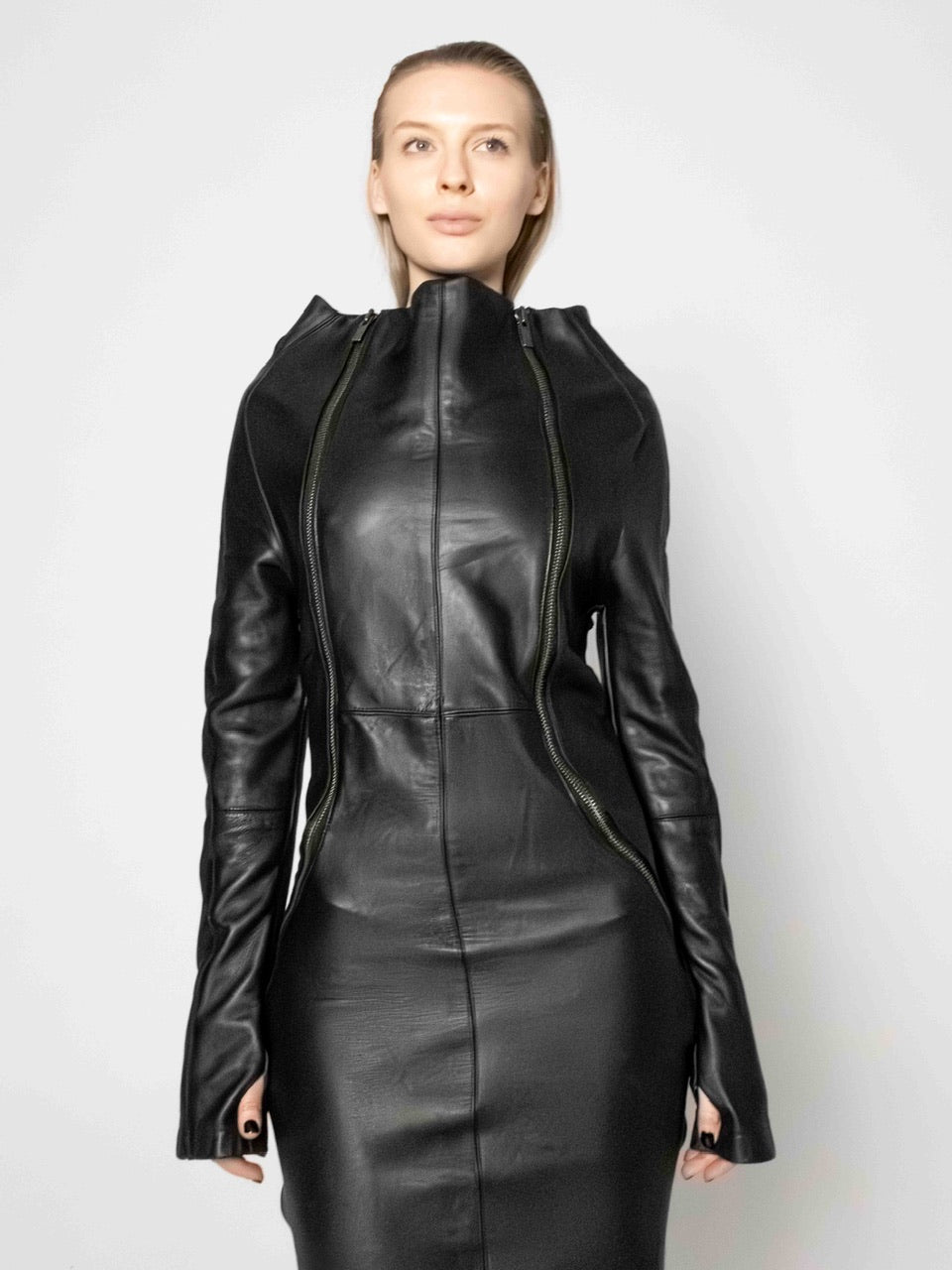 leather collar dress Fifteen Twenty Women's Jennifer Faux Leather Dress In Black