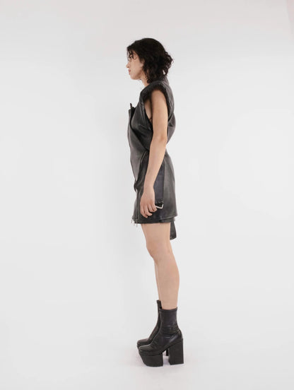LEATHER SHORT DRESS