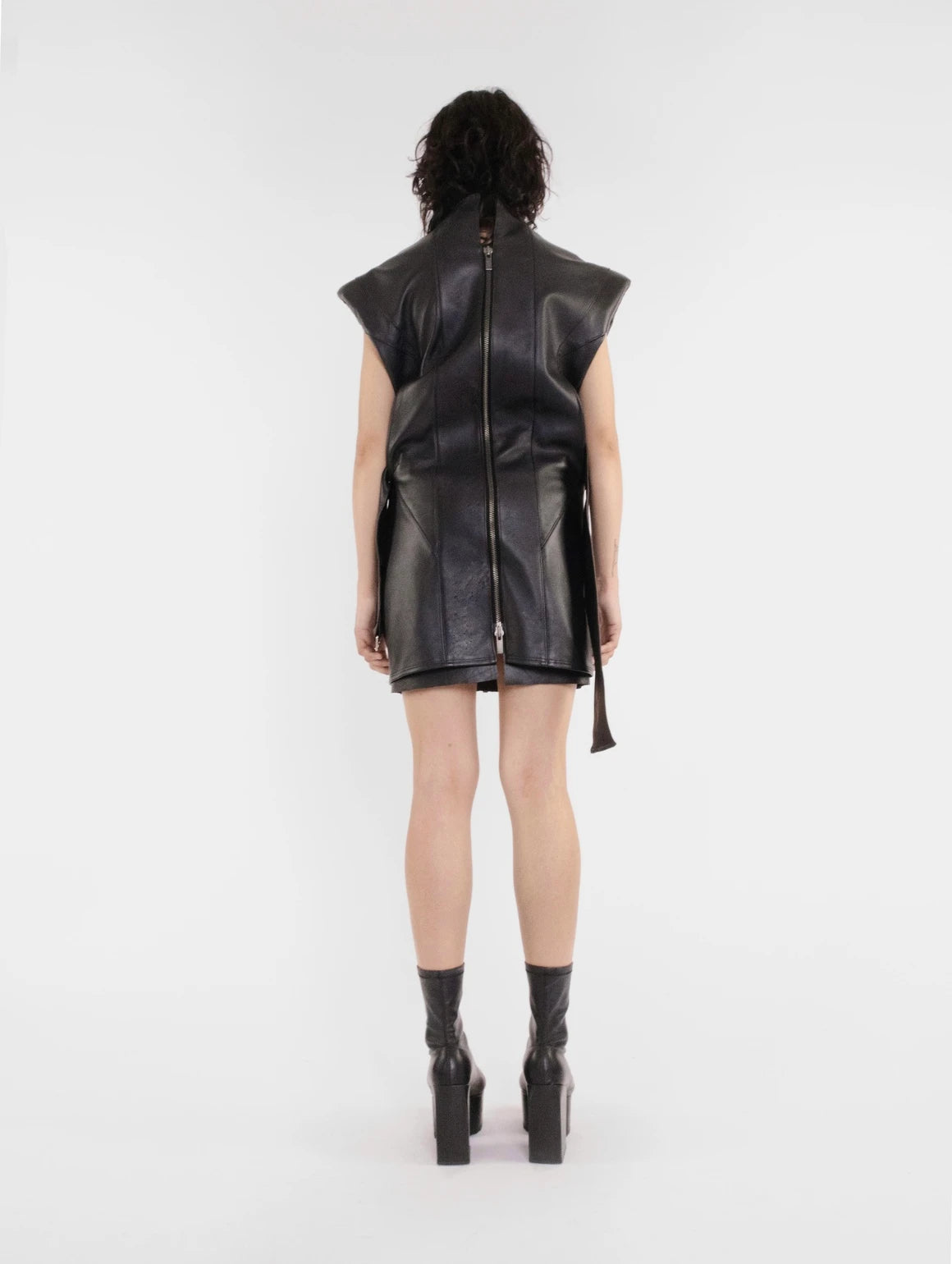 LEATHER SHORT DRESS