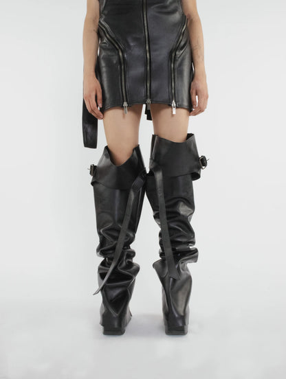 LEATHER SHORT DRESS
