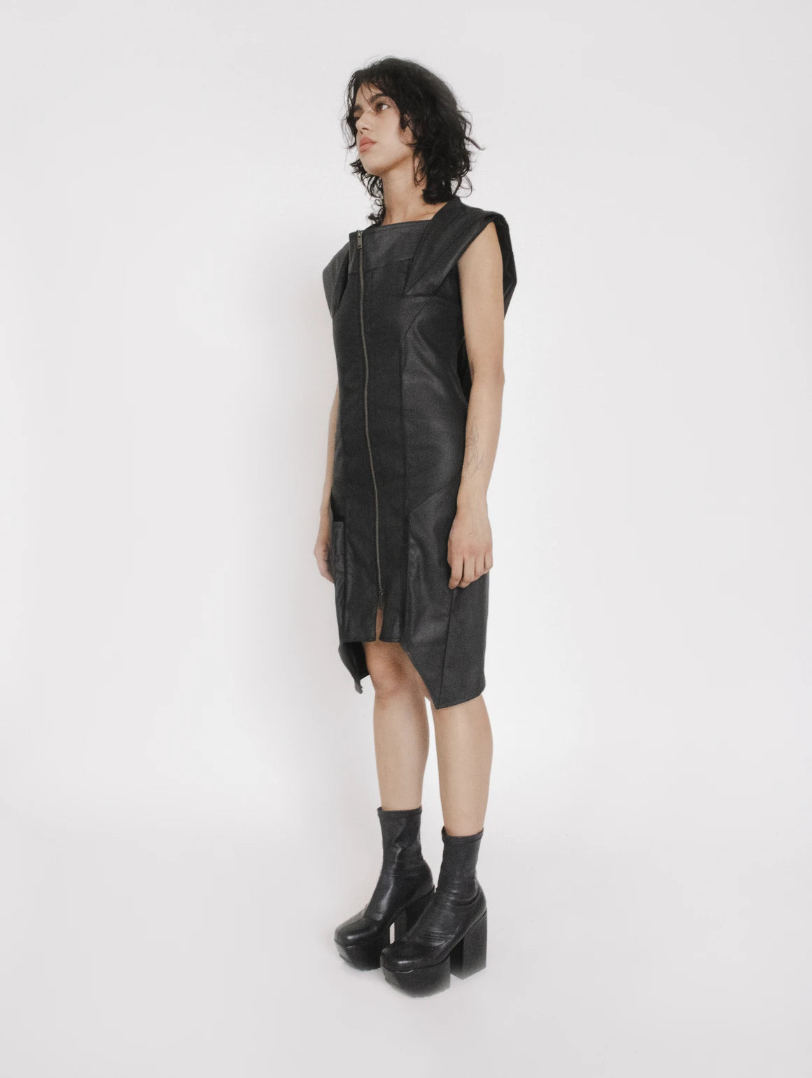 DENIM MOON WAXED DENIM DRESS