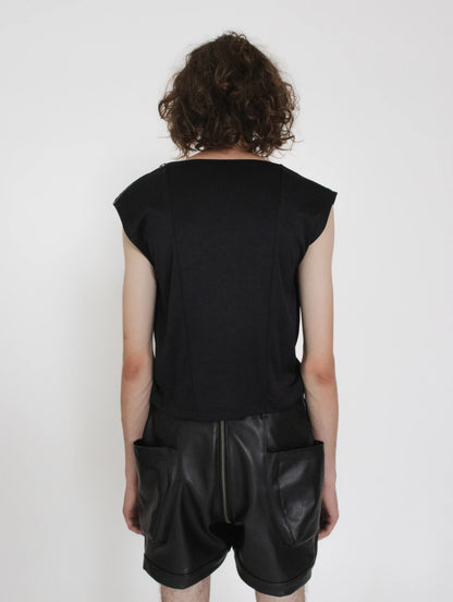 LEATHER POCKET SHORT PANTS
