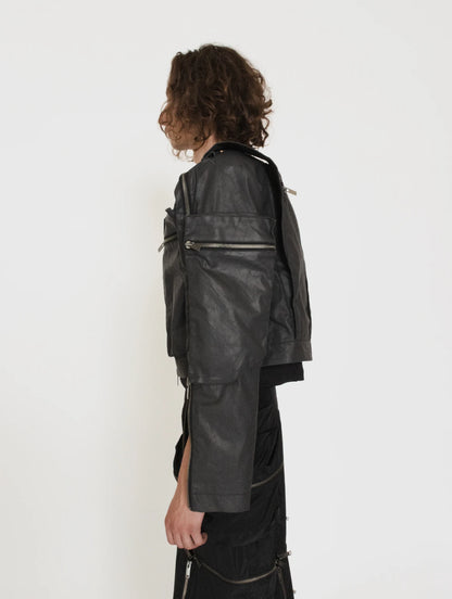 MEN DENIM ZIPPED JACKET