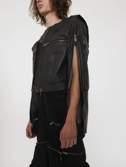 MEN DENIM ZIPPED JACKET