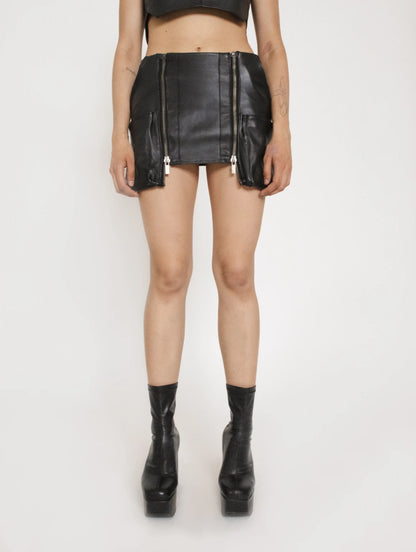 LEATHER SHORT SKIRT