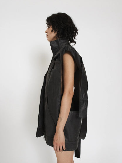 WOMEN DENIM CROPPED VEST