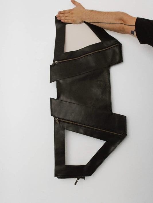 BLACK DOUBLE LAYERED TOTE VEST BAG